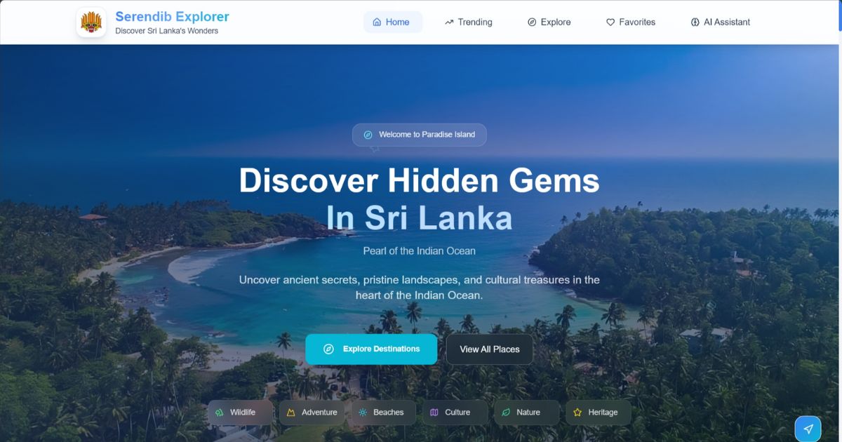 Serendib Explorer - Discover Hidden Gems in Sri Lanka | Travel Guide